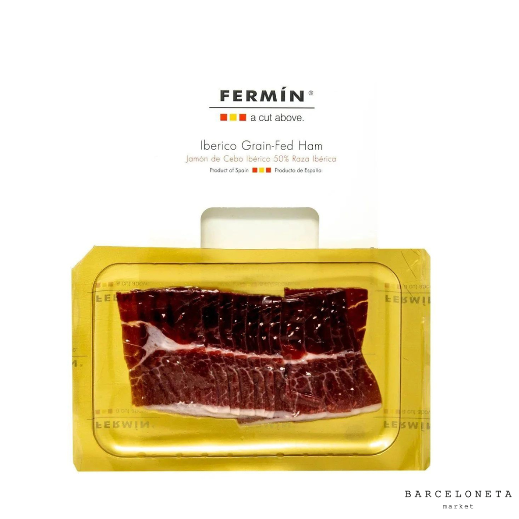 Iberico Grain-Fed Ham Sliced 2 oz Hand Carved Style - 4 packages x 50% ...