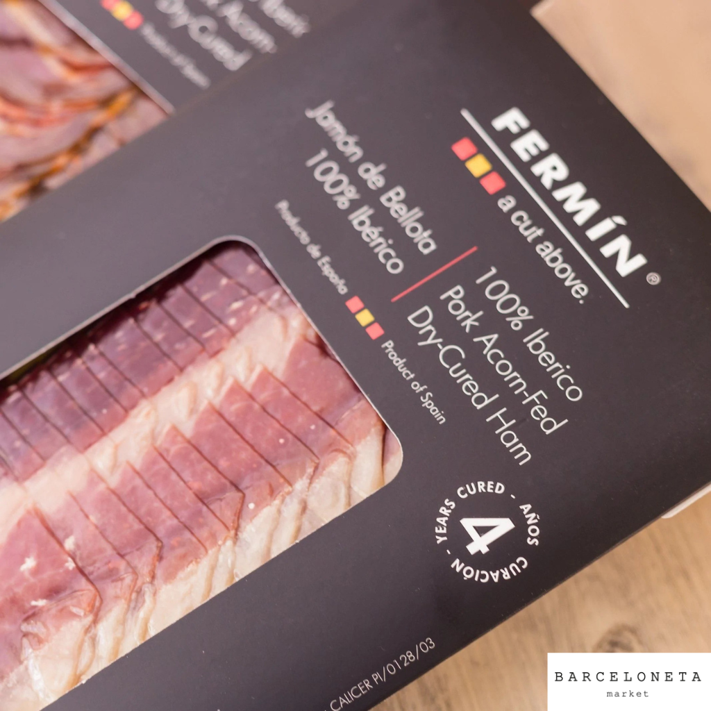 Iberico Pork Acorn Fed Dry-Cured Ham | Jamon Iberico de bellota ham by Fermin 2 oz - 4 packs